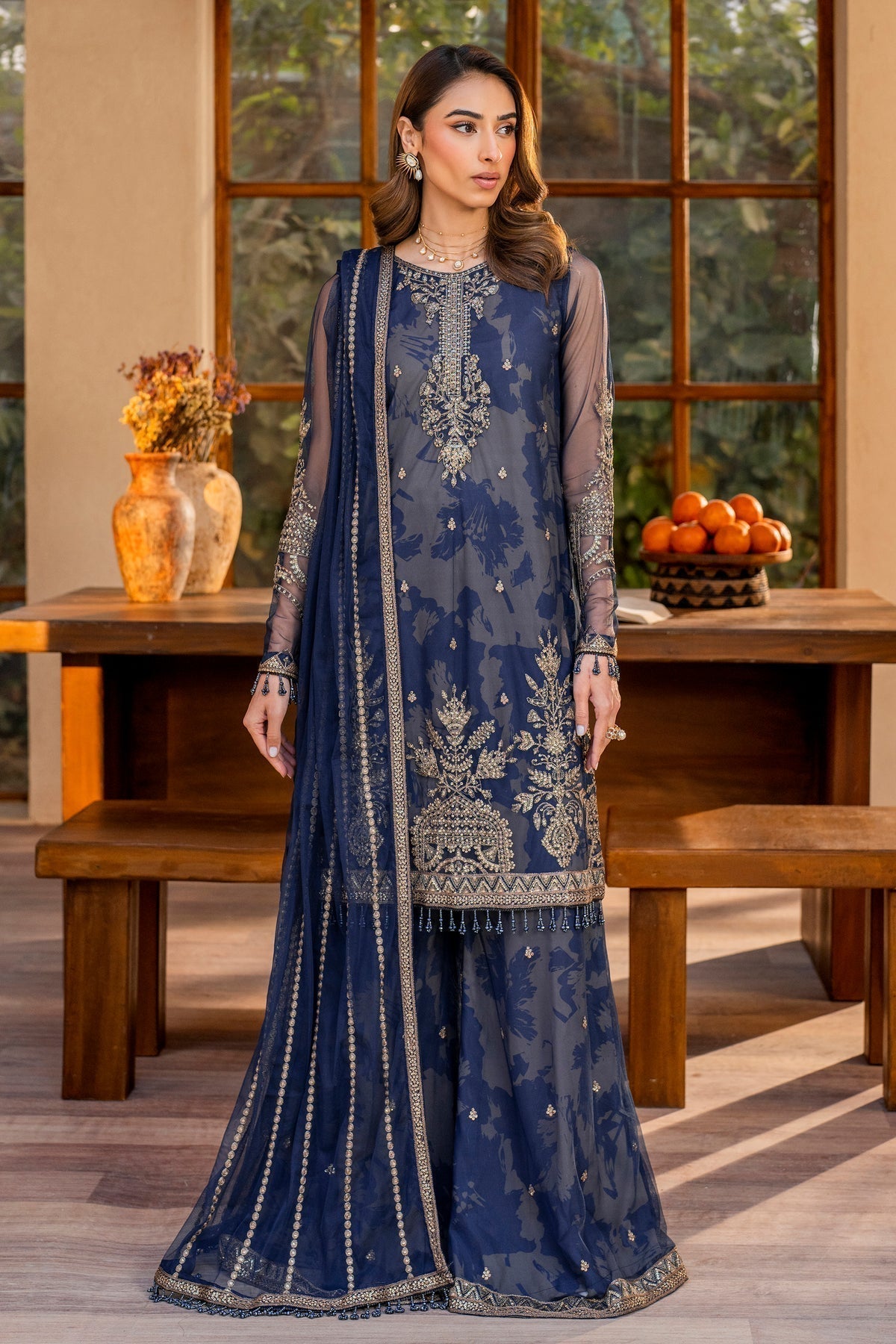 Zarif | Iris Printed Embroidered Edit 24 |  ZINNIA - House Of Hania