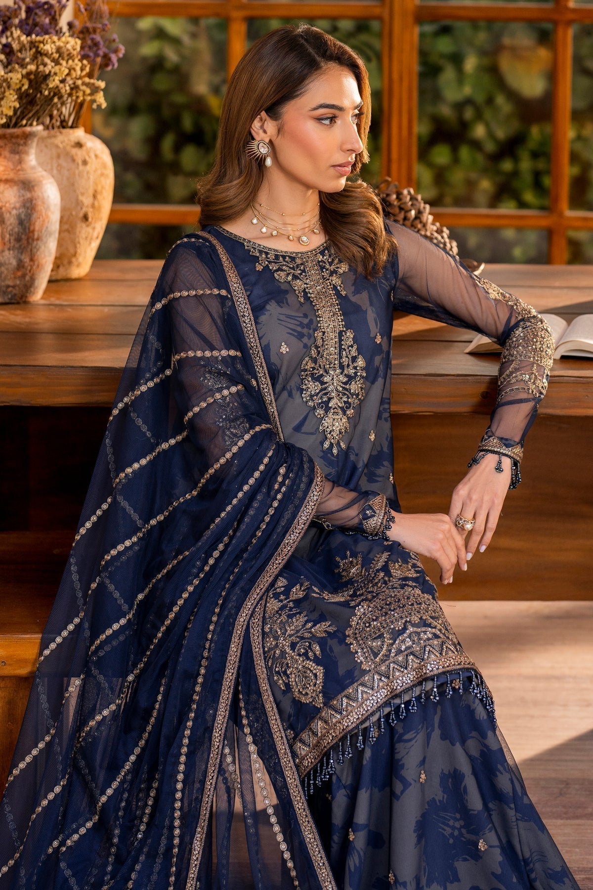 Zarif | Iris Printed Embroidered Edit 24 |  ZINNIA - House Of Hania