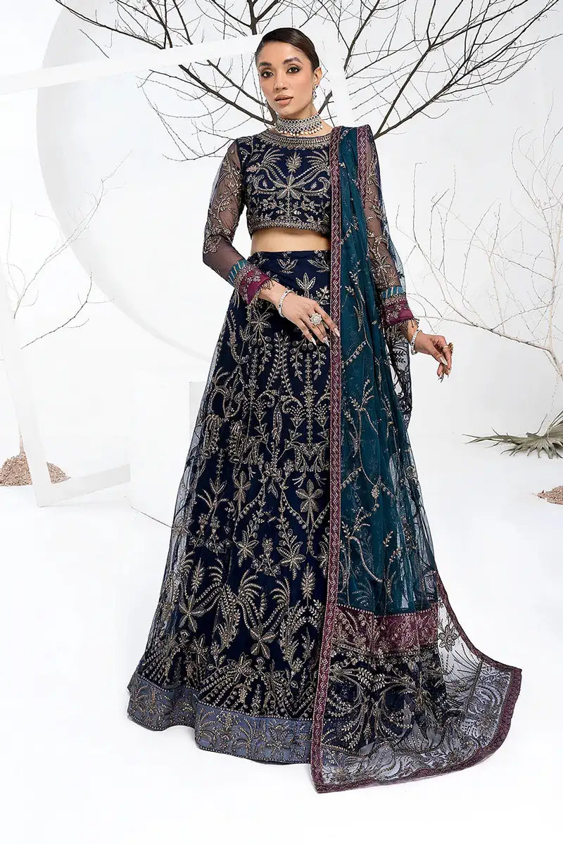 Zarif | LA CELESTE LUXURY Formals | ZLC 01 BLUEBERRY - House Of Hania