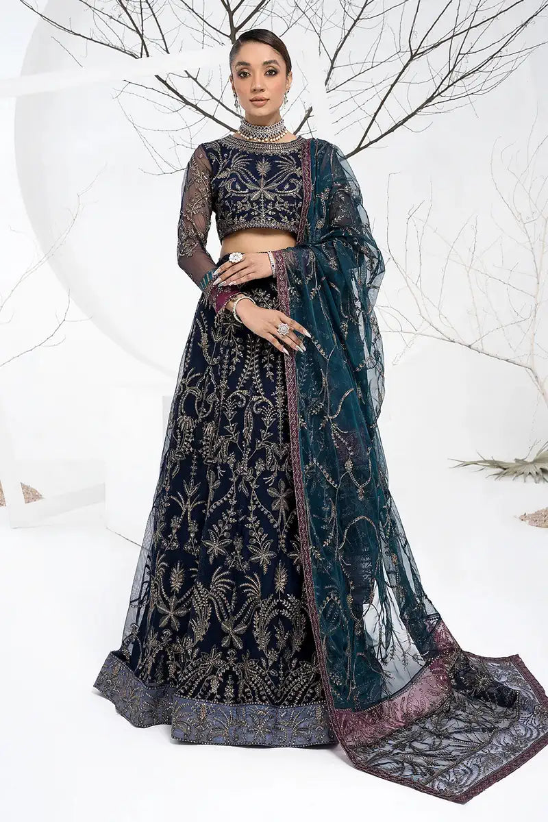 Zarif | LA CELESTE LUXURY Formals | ZLC 01 BLUEBERRY - House Of Hania