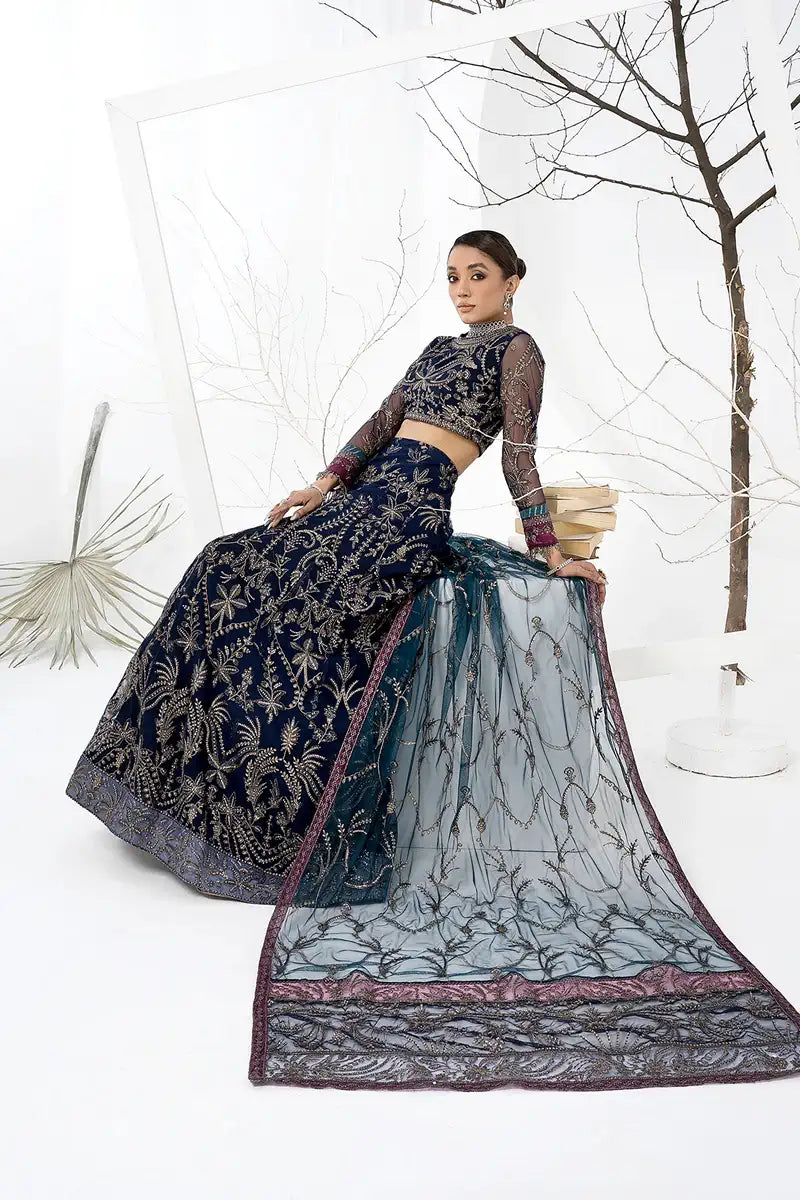 Zarif | LA CELESTE LUXURY Formals | ZLC 01 BLUEBERRY - House Of Hania