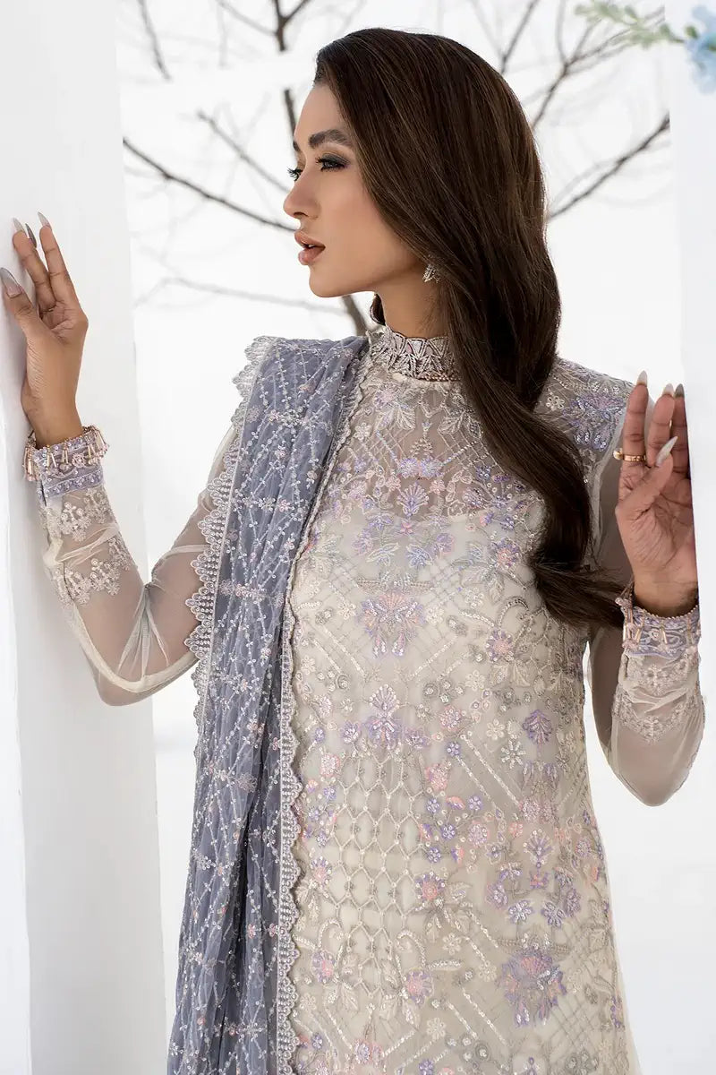 Zarif | LA CELESTE LUXURY Formals | ZLC 02 PEARL WHITE - House Of Hania