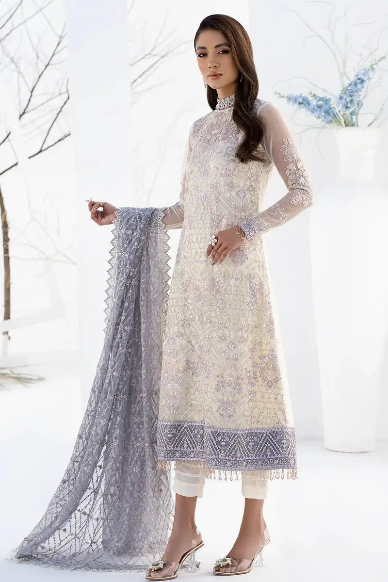 Zarif | LA CELESTE LUXURY Formals | ZLC 02 PEARL WHITE - House Of Hania