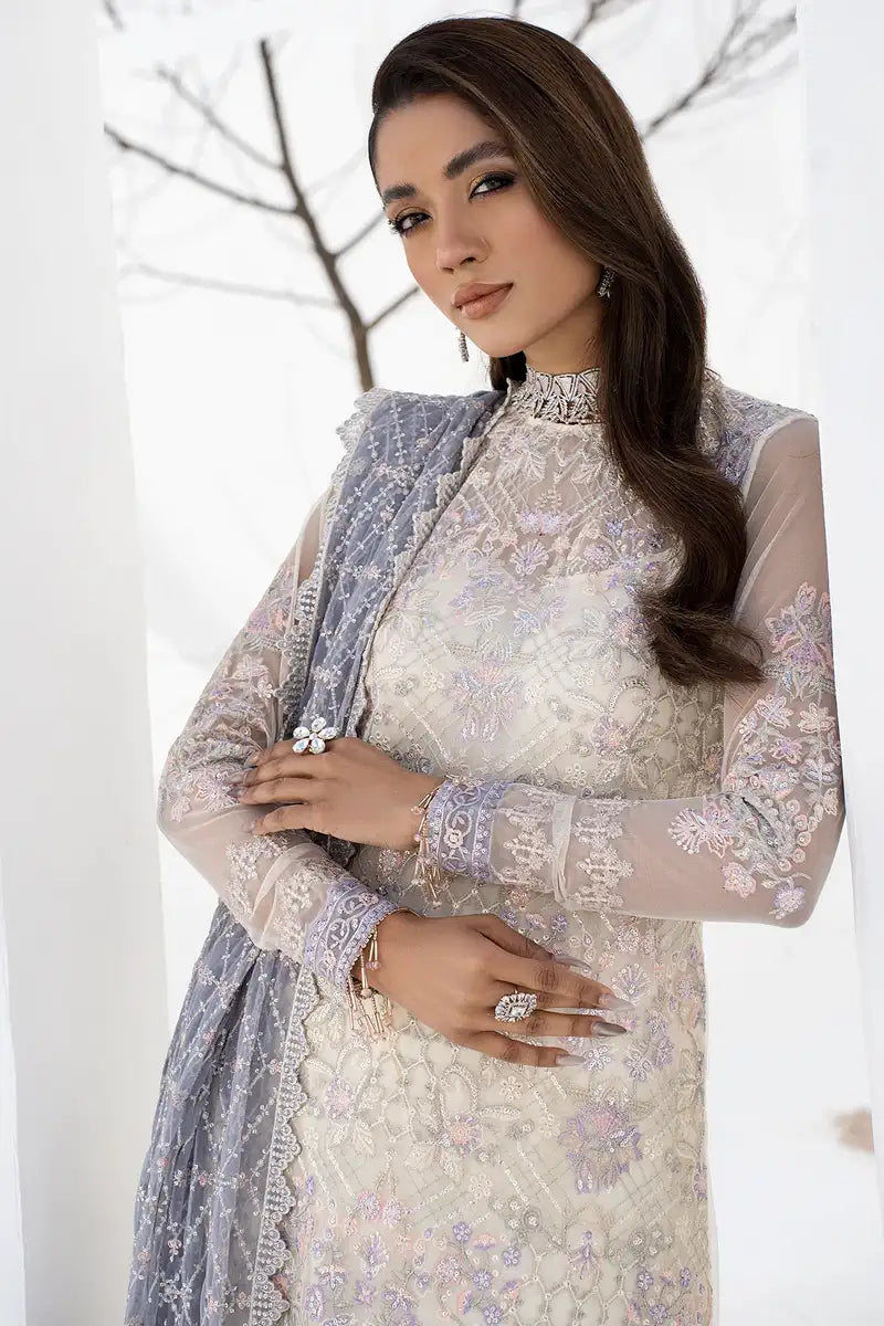 Zarif | LA CELESTE LUXURY Formals | ZLC 02 PEARL WHITE - House Of Hania