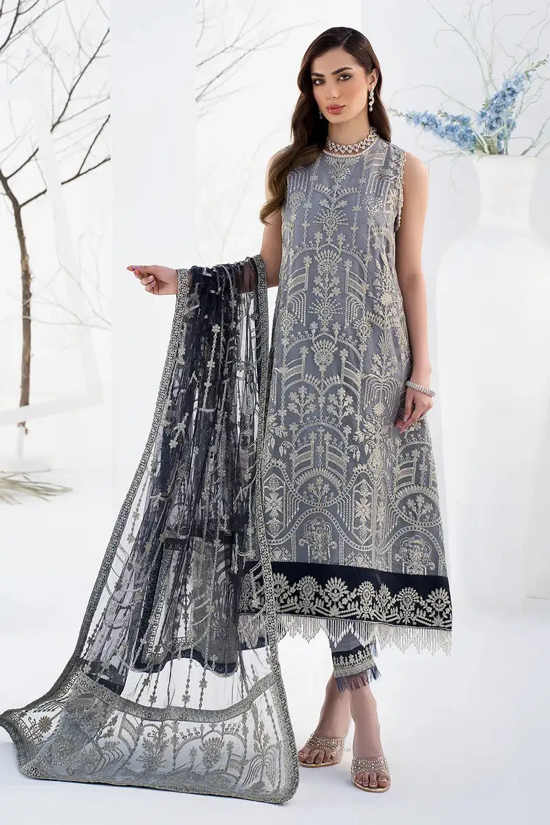 Zarif | LA CELESTE LUXURY Formals | ZLC 05 ASH Black - House Of Hania