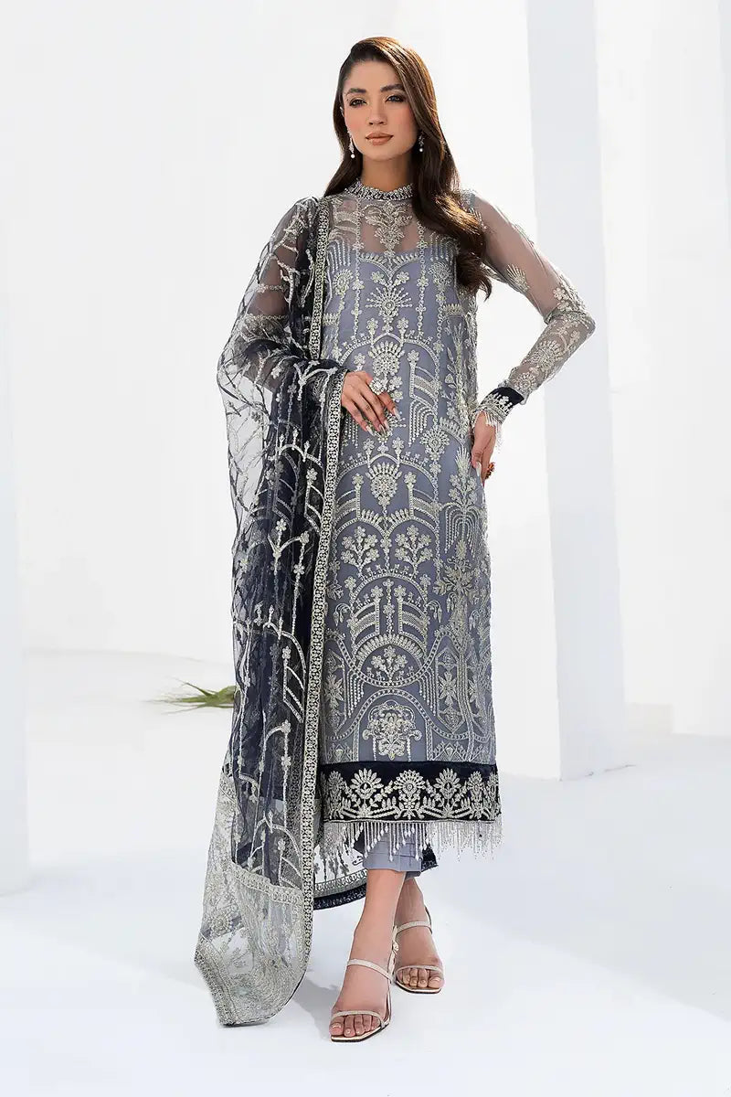 Zarif | LA CELESTE LUXURY Formals | ZLC 05 ASH GREY - House Of Hania