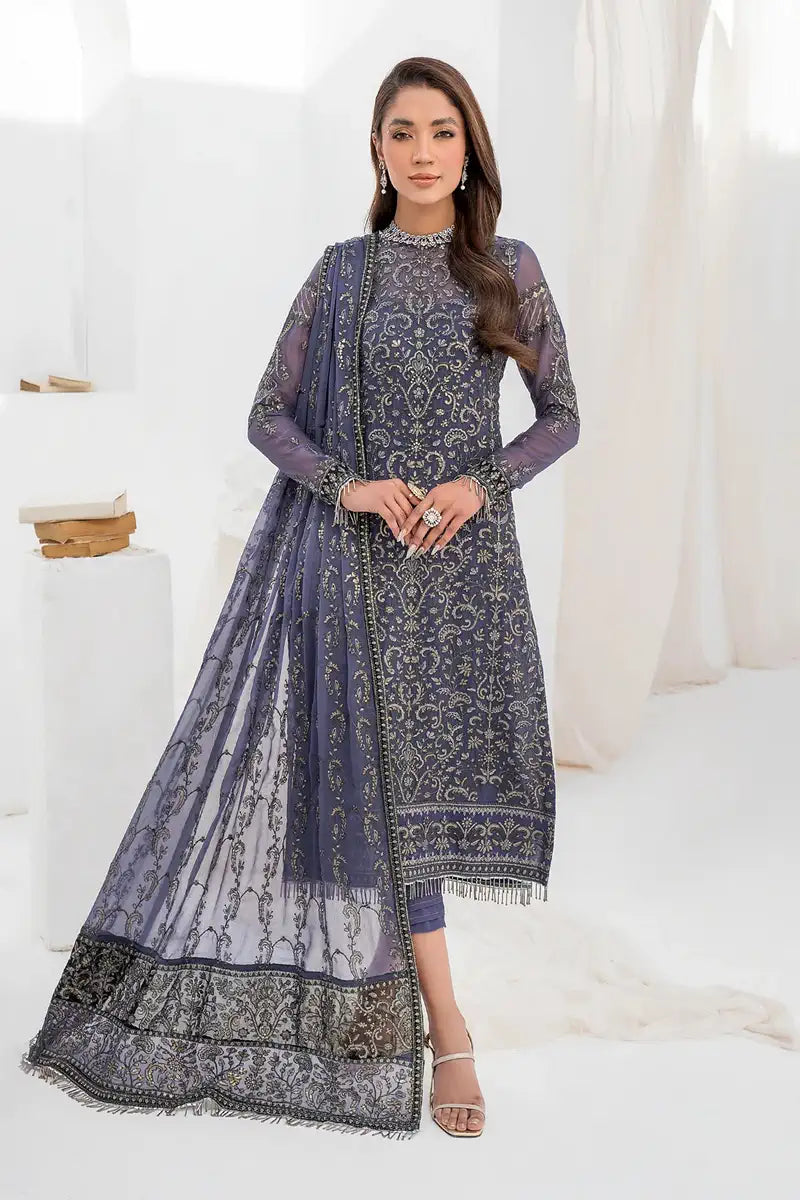 Zarif | LA CELESTE LUXURY Formals | ZLC 08 DUSTY TEAL - House Of Hania
