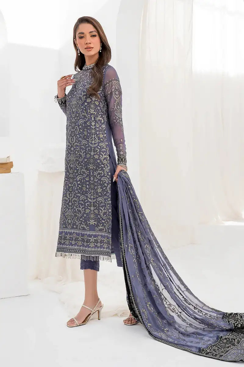 Zarif | LA CELESTE LUXURY Formals | ZLC 08 DUSTY TEAL - House Of Hania