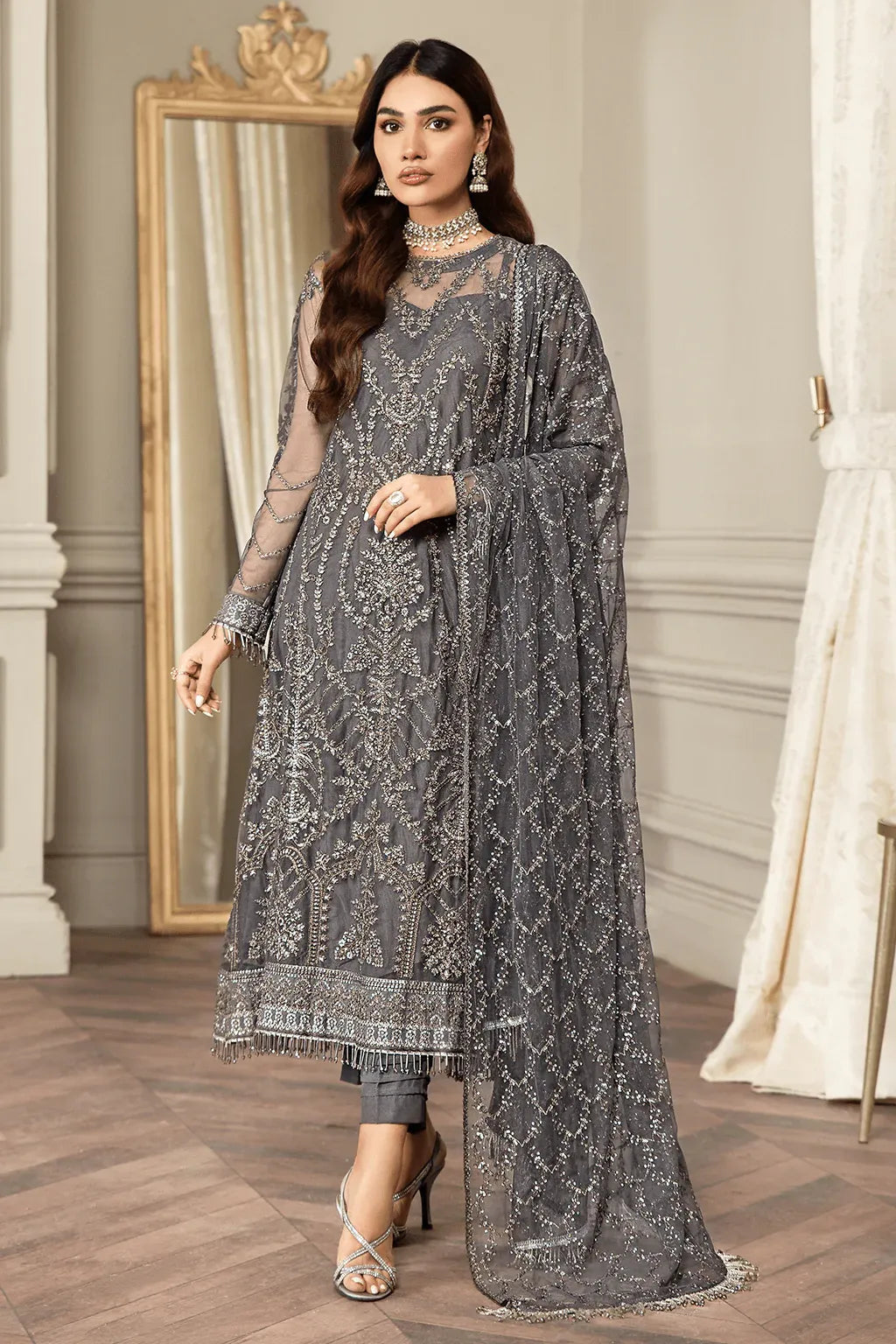 Zarif | Mehroz Formals | Storm Grey - House Of Hania