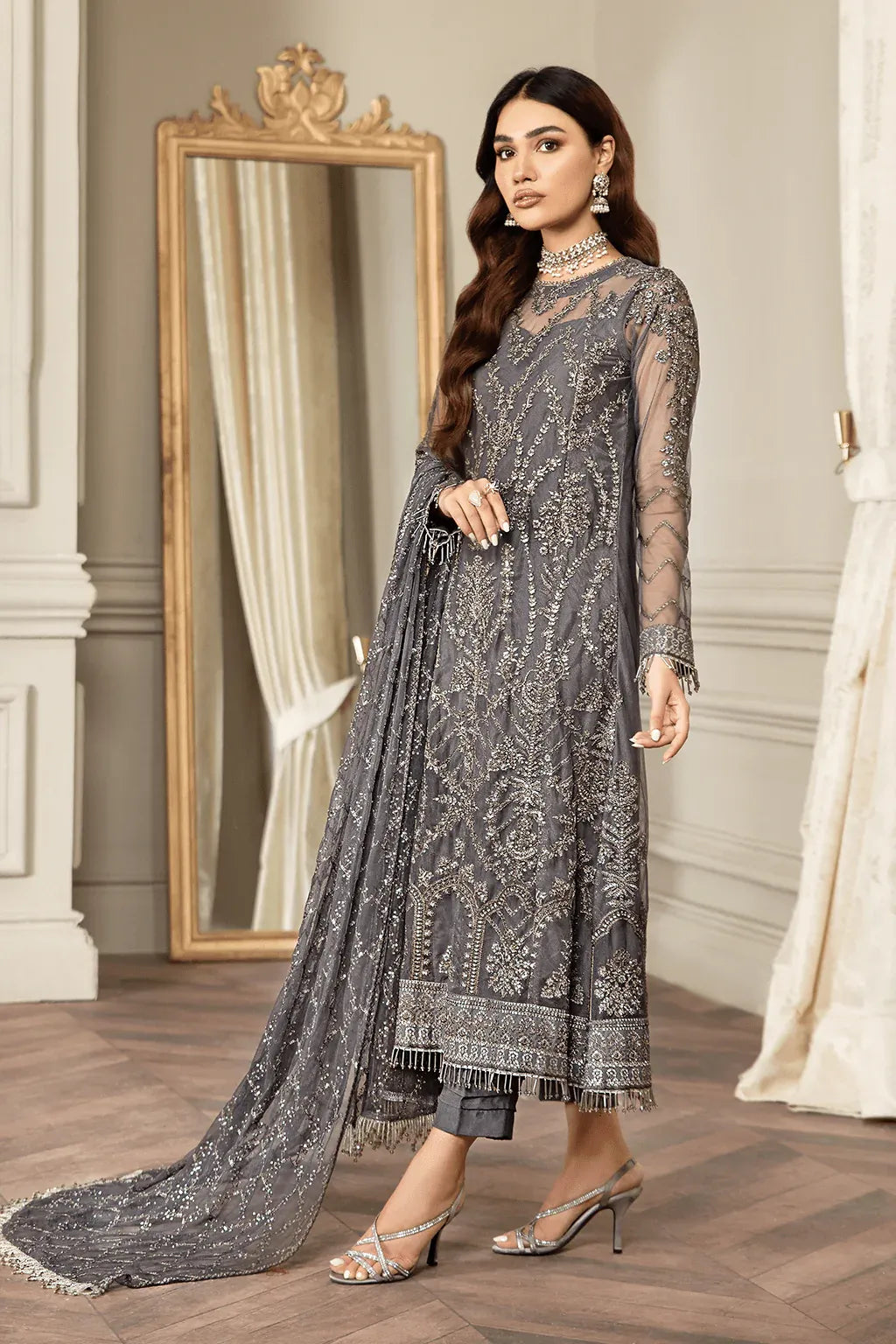 Zarif | Mehroz Formals | Storm Grey - House Of Hania