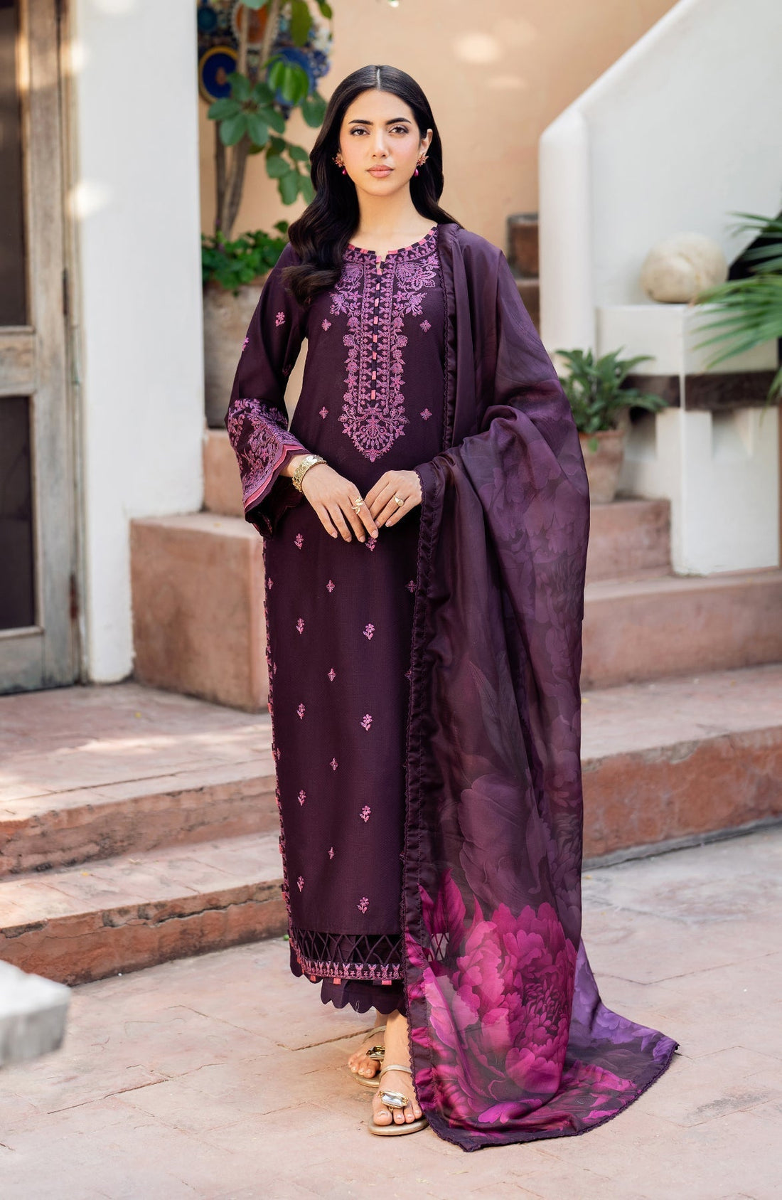 Zarif | Nura Textured Lawn 25 | FAHA - House Of Hania