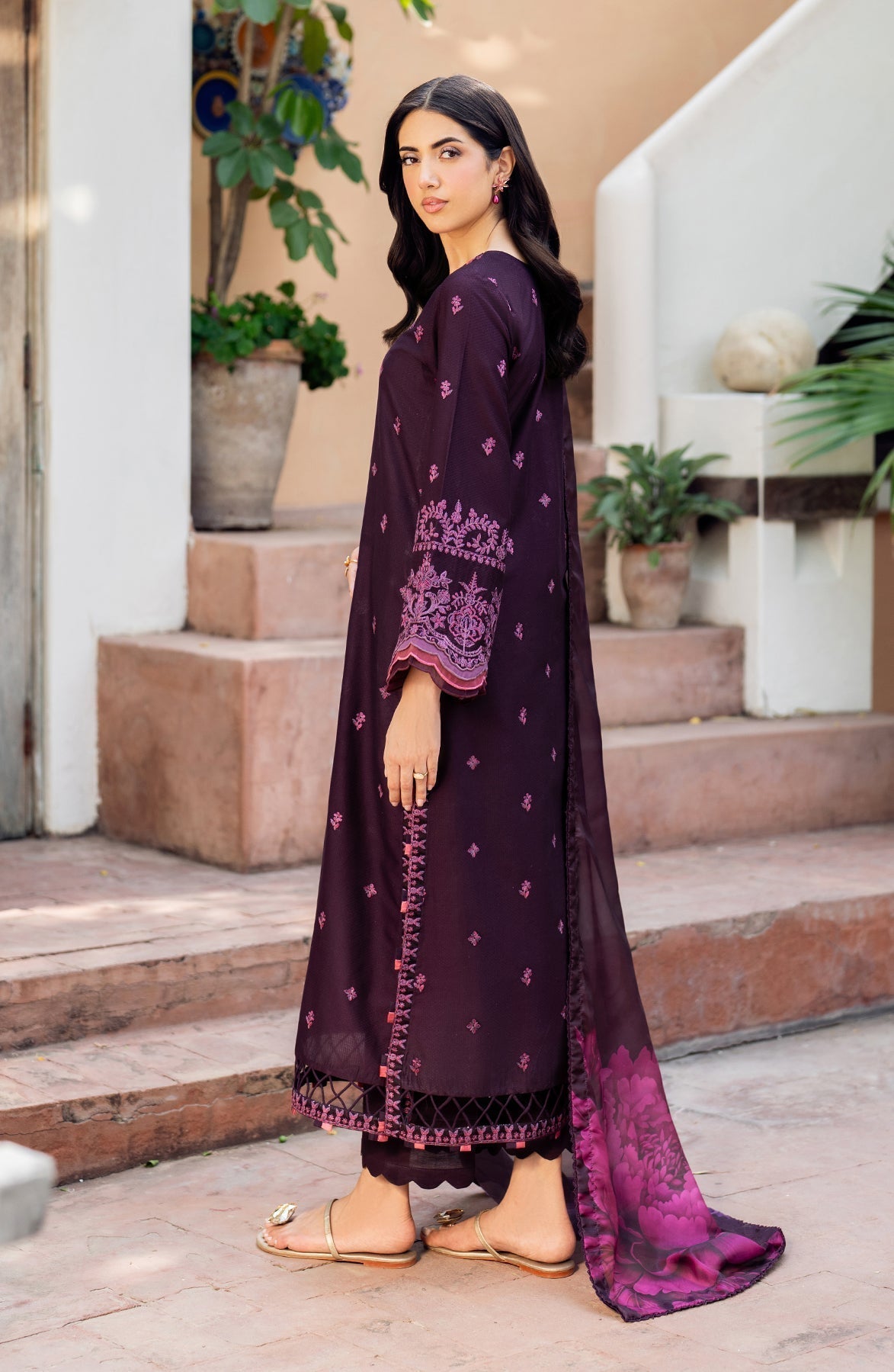 Zarif | Nura Textured Lawn 25 | FAHA - House Of Hania