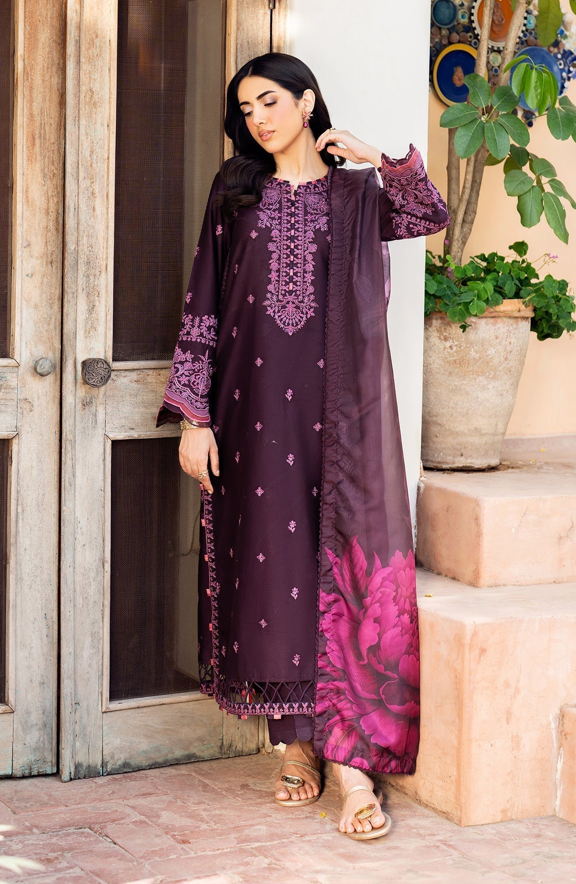 Zarif | Nura Textured Lawn 25 | FAHA - House Of Hania