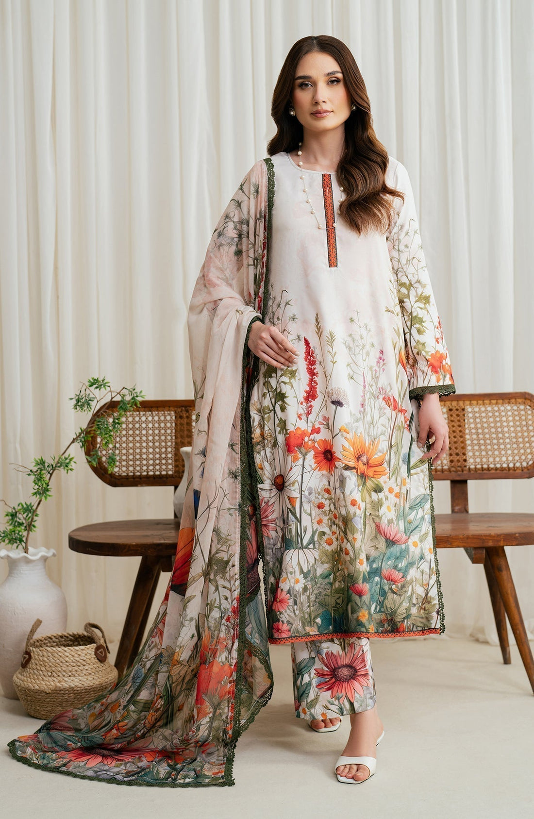Zarif | Prints 24 |  ZGS 01 CREAM - House Of Hania