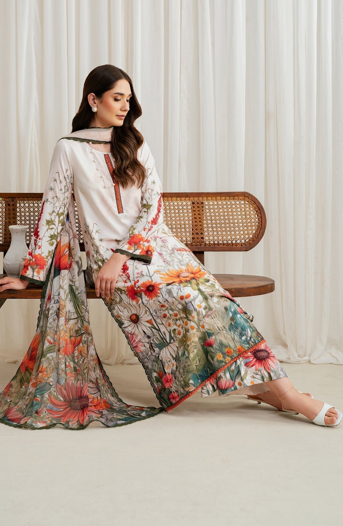 Zarif | Prints 24 |  ZGS 01 CREAM - House Of Hania