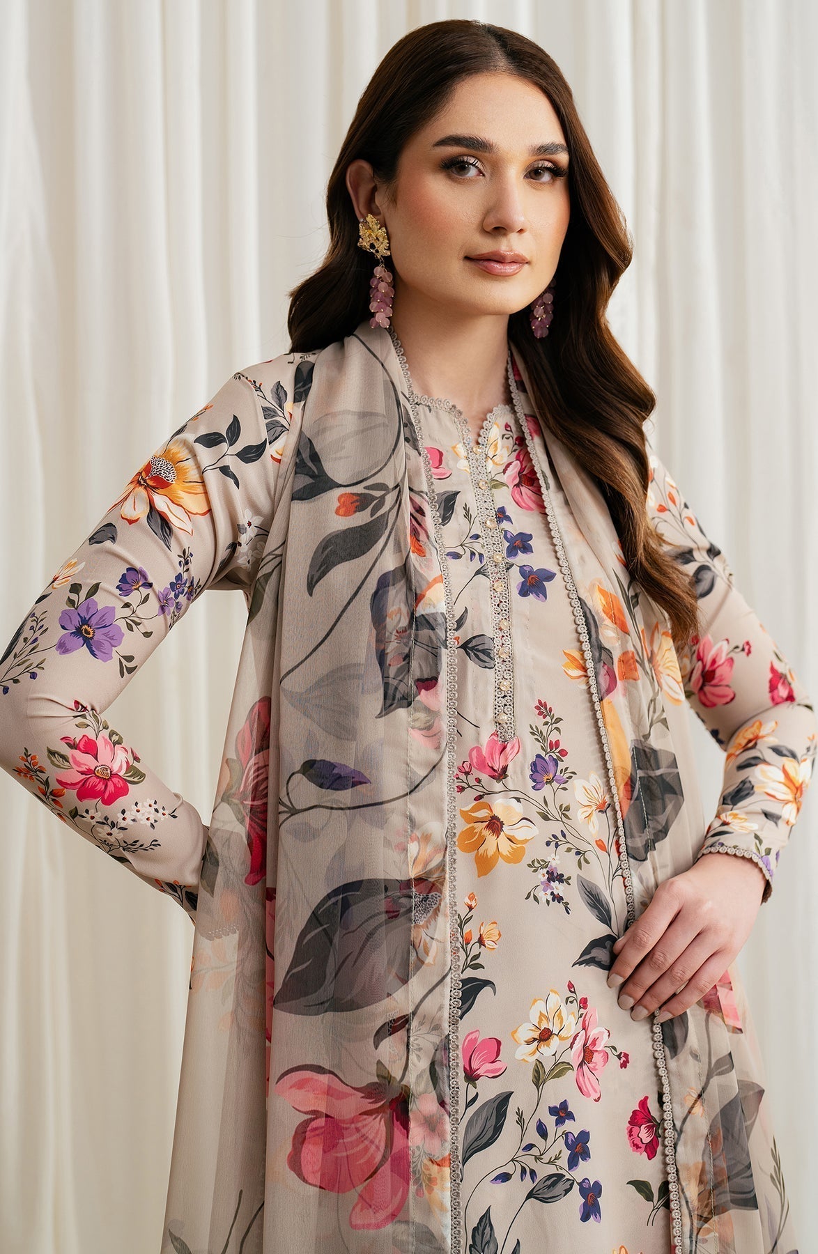 Zarif | Prints 24 |  ZGS 05 BEIGE - House Of Hania