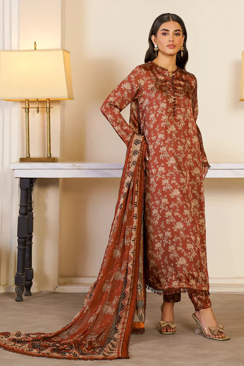 Zarif | Prints 24 | ZSP 06 BRONZE - House Of Hania