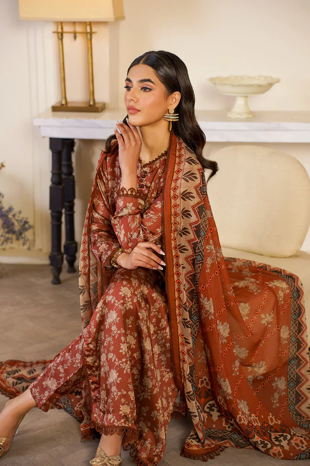 Zarif | Prints 24 | ZSP 06 BRONZE - House Of Hania