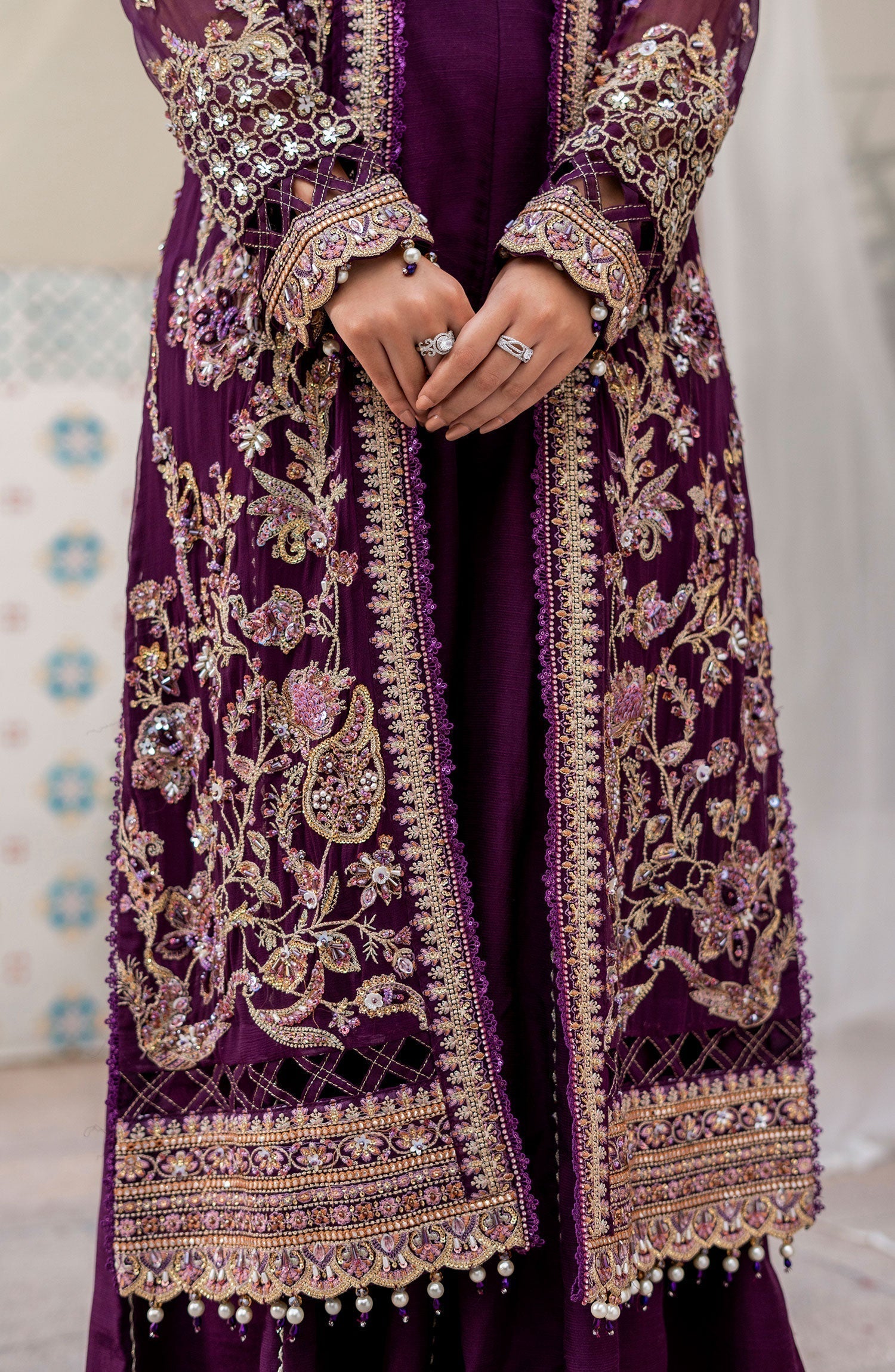 Zarin by Eleshia Embroidered Bamber 3Pc Suit D-07 Medea - House Of Hania