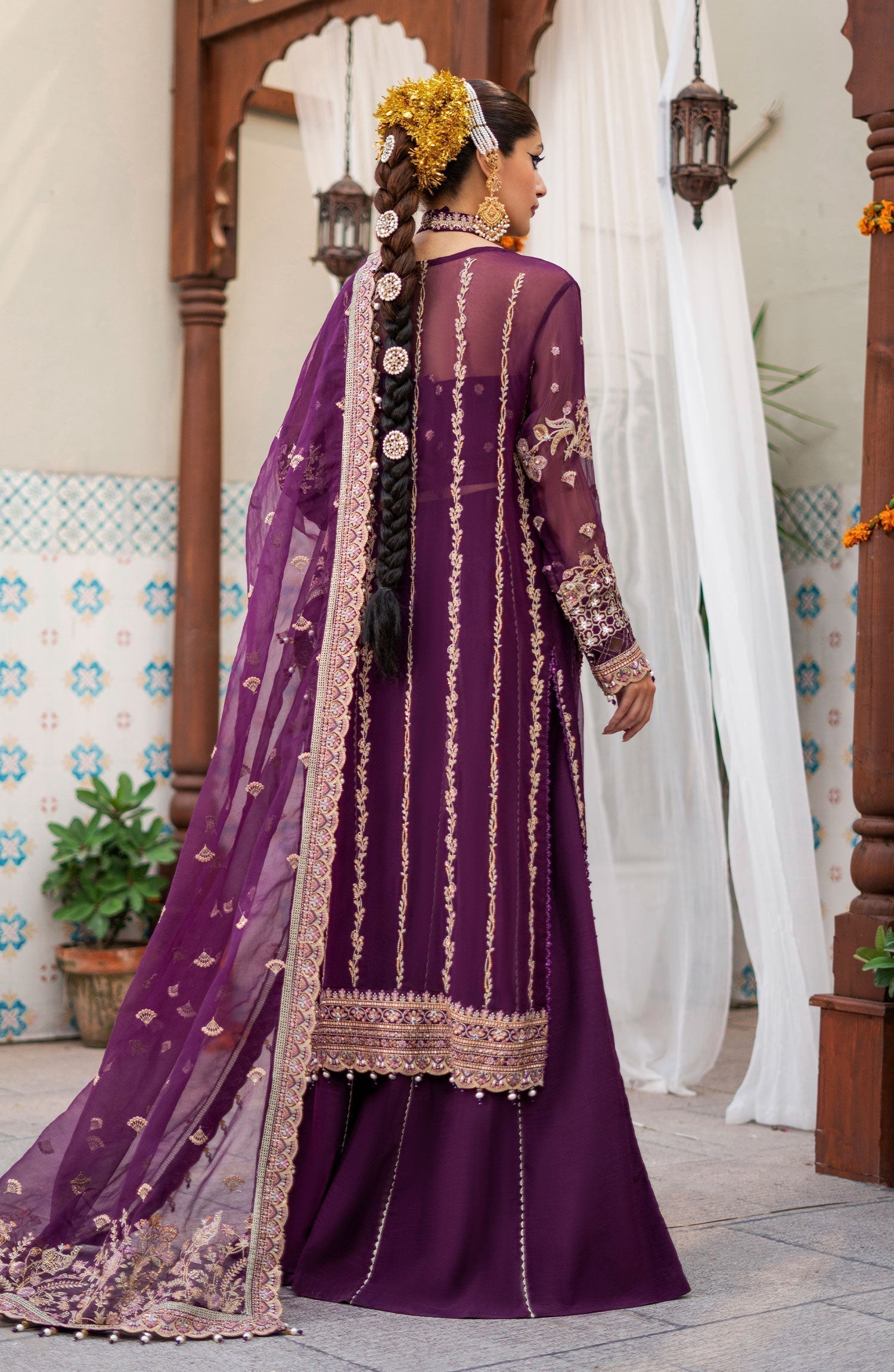 Zarin by Eleshia Embroidered Bamber 3Pc Suit D-07 Medea - House Of Hania