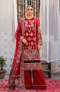 Zarin by Eleshia Embroidered Bamber 3Pc Suit D-08 Narina - House Of Hania