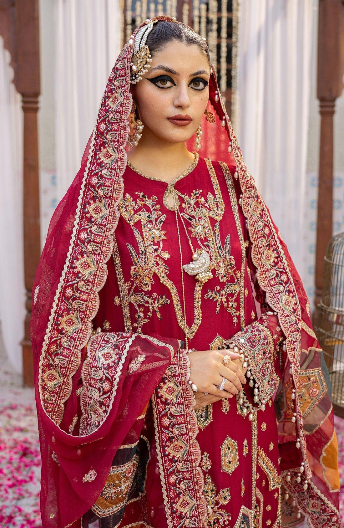 Zarin by Eleshia Embroidered Bamber 3Pc Suit D-08 Narina - House Of Hania