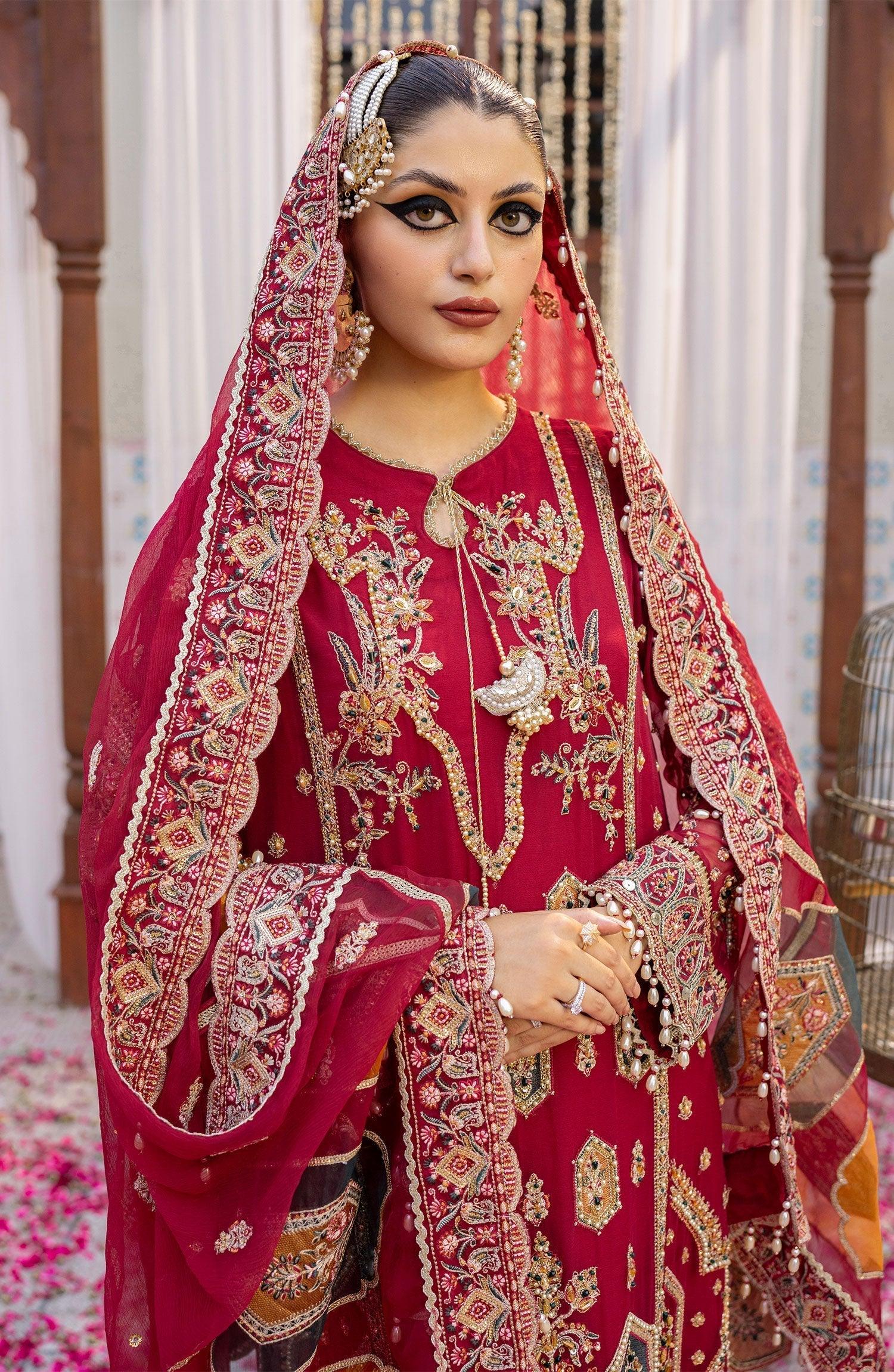 Zarin by Eleshia Embroidered Bamber 3Pc Suit D-08 Narina - House Of Hania