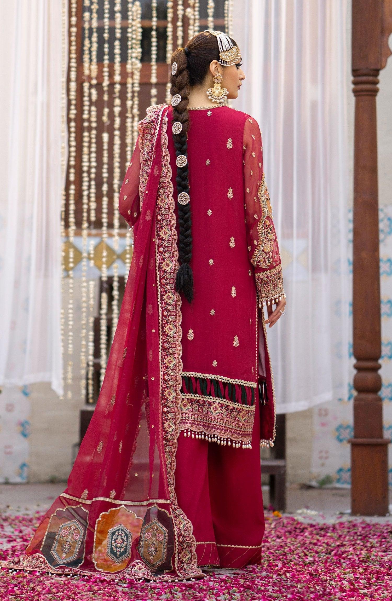 Zarin by Eleshia Embroidered Bamber 3Pc Suit D-08 Narina - House Of Hania