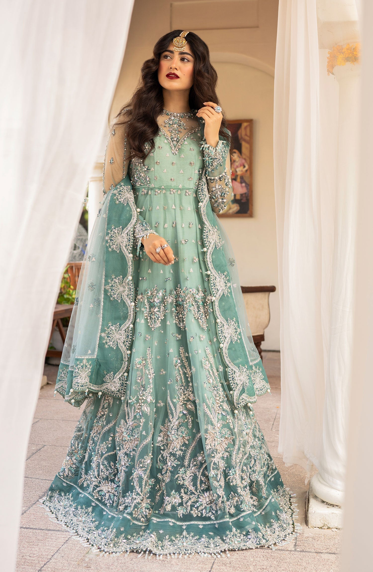 Zarin by Eleshia Embroidered Net 3Pc Suit D-01 Zarela - House Of Hania