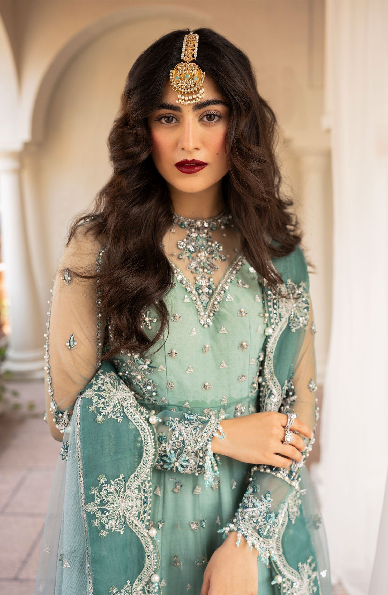 Zarin by Eleshia Embroidered Net 3Pc Suit D-01 Zarela - House Of Hania