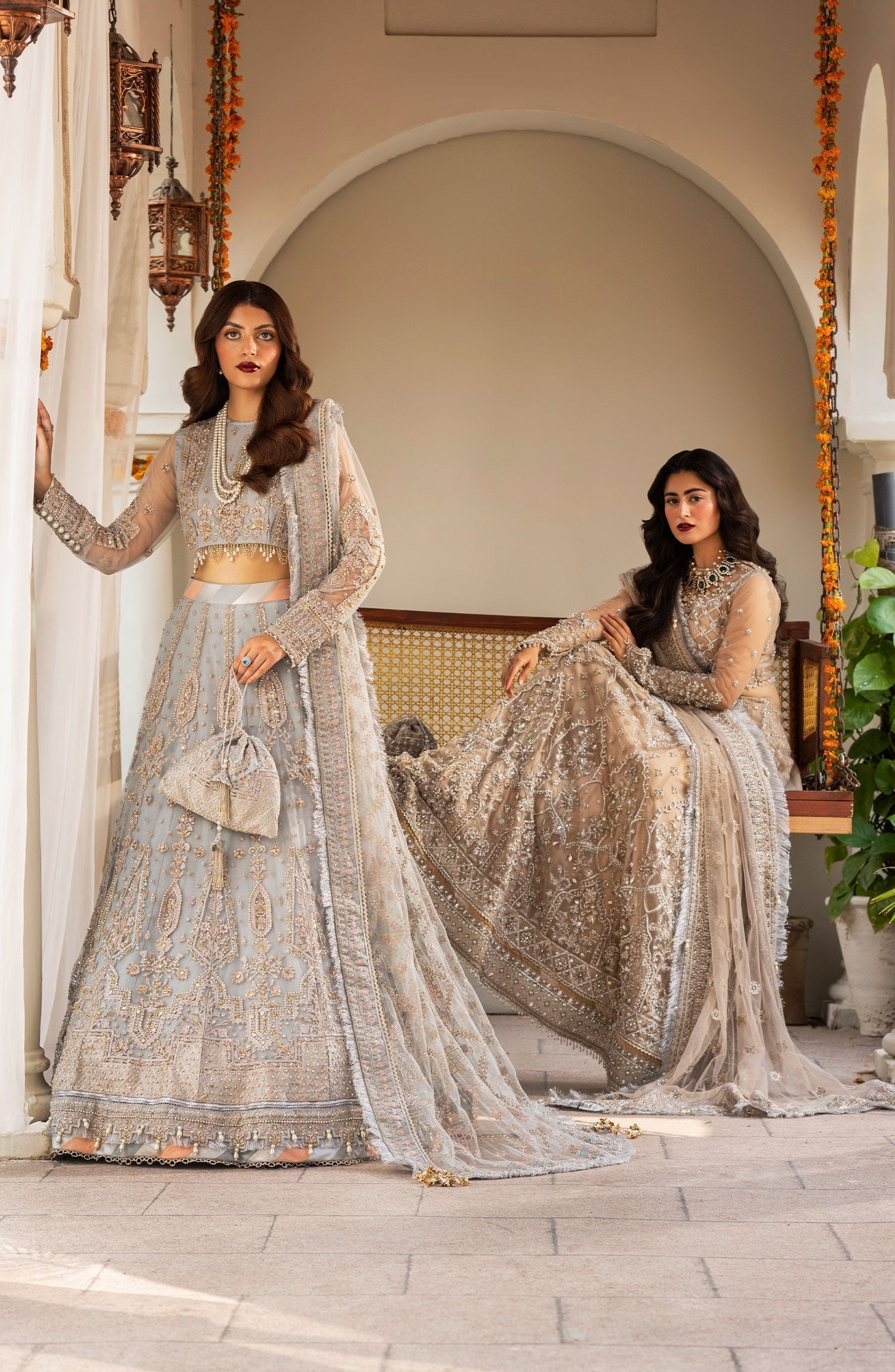 Zarin by Eleshia Embroidered Net 3Pc Suit D-04 Nerisa - House Of Hania