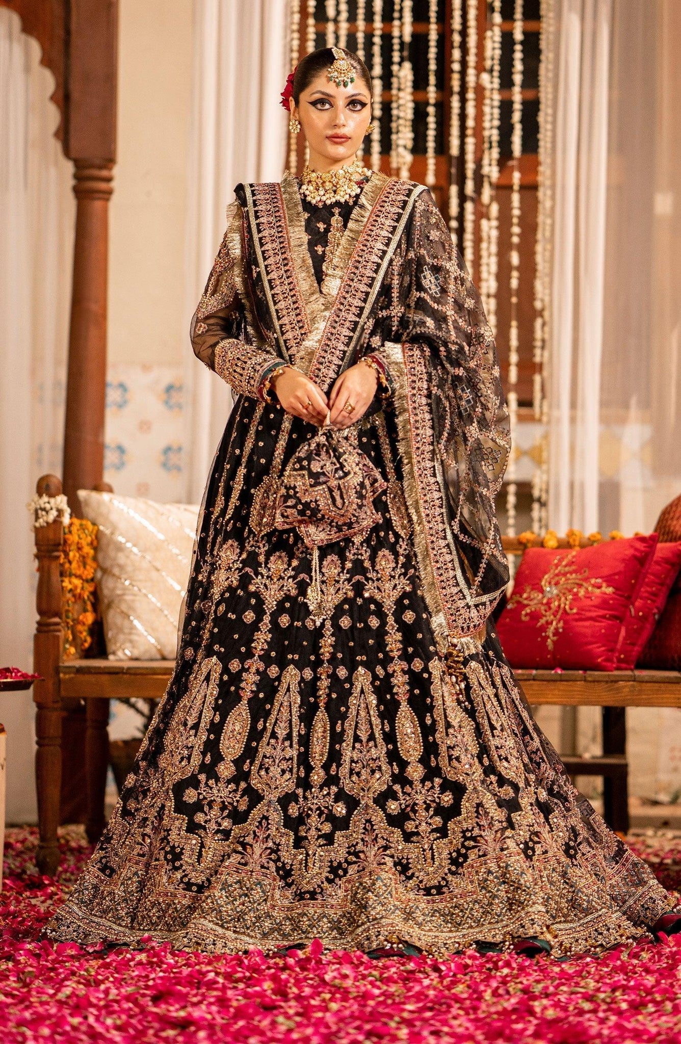 Zarin by Eleshia Embroidered Net 3Pc Suit D-09 Kamila - House Of Hania