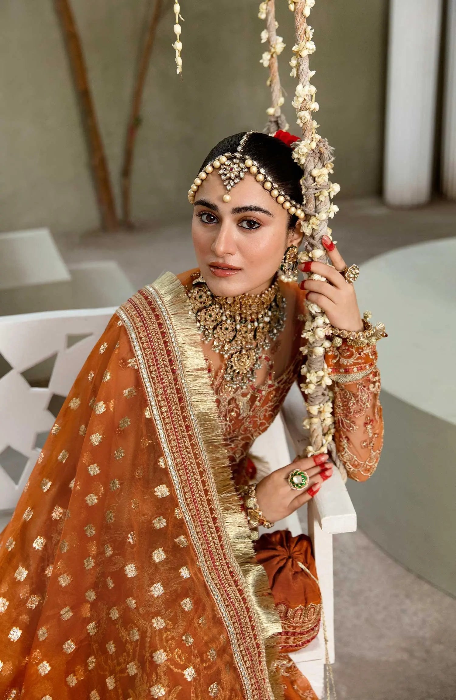 Zarin by Eleshia Embroidered Net 3Pc Suit - KHWAHER - House Of Hania