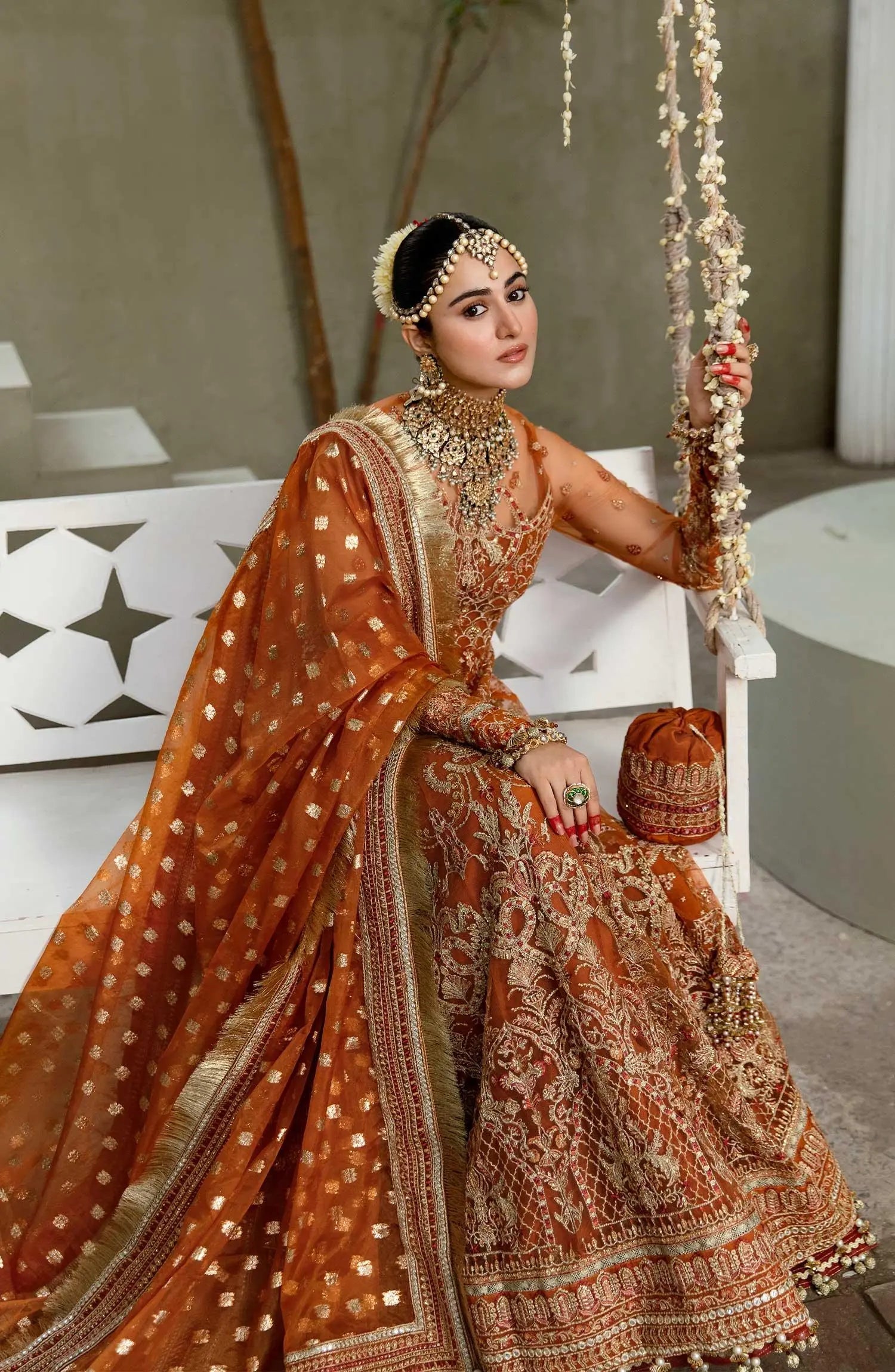 Zarin by Eleshia Embroidered Net 3Pc Suit - KHWAHER - House Of Hania