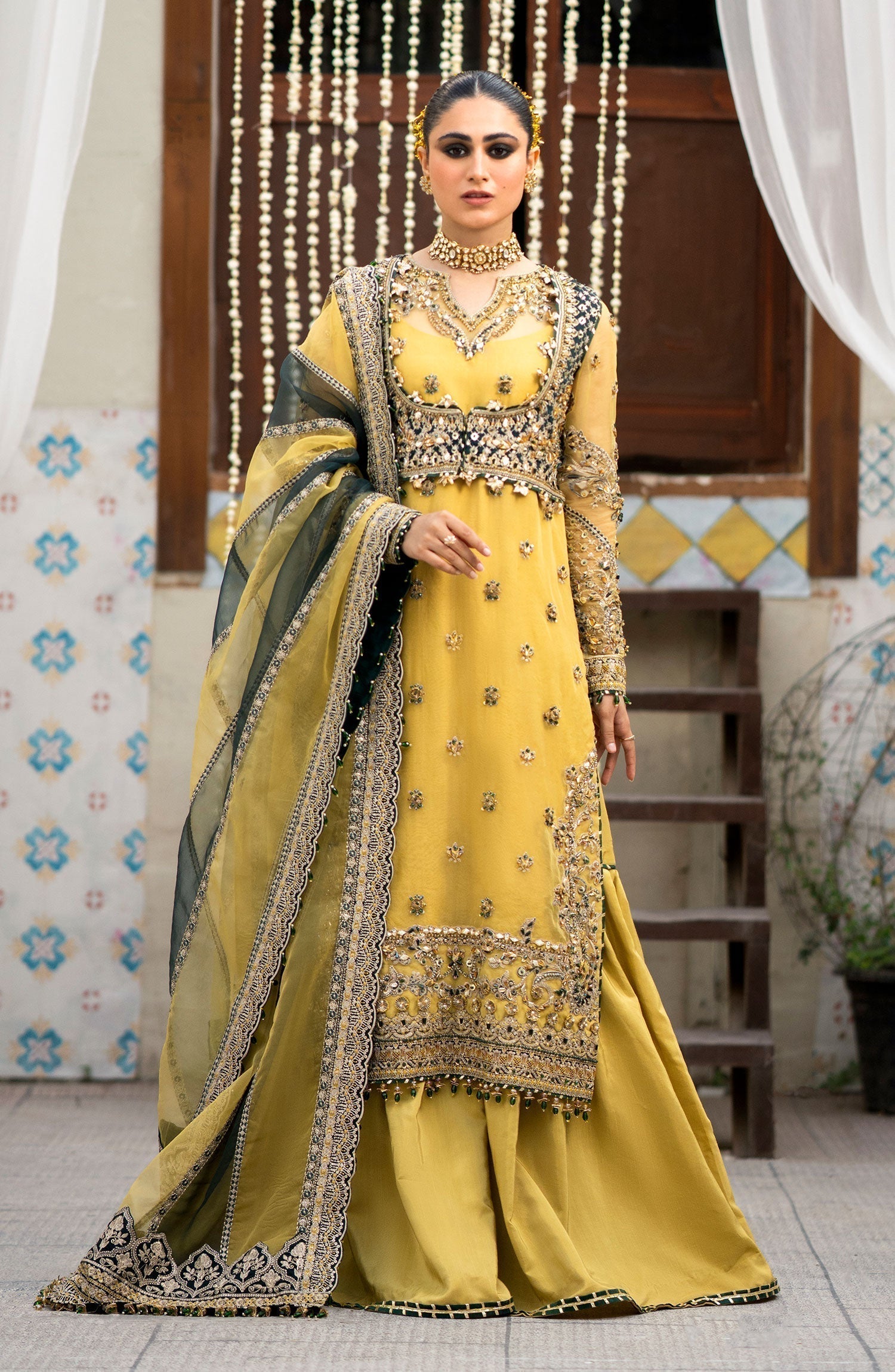 Zarin by Eleshia Embroidered Organza 3Pc Suit D-05 Oriana - House Of Hania