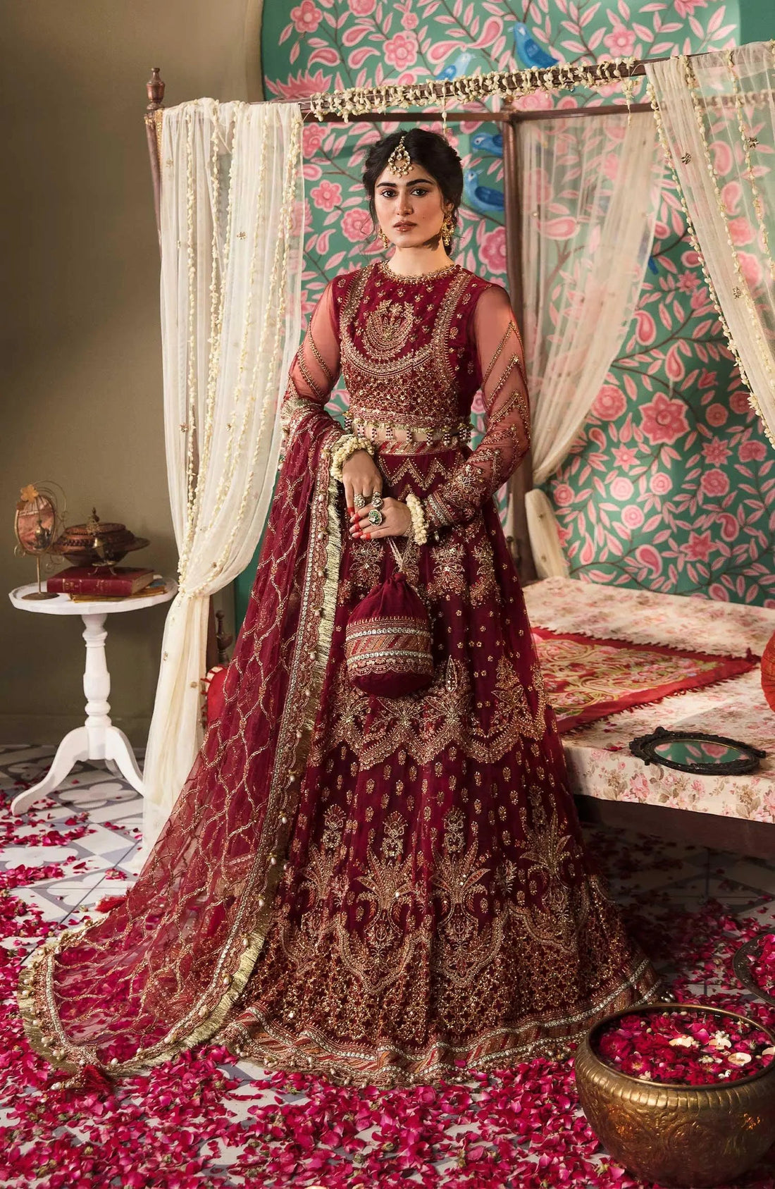 Zarin by Eleshia Unstitched Embroidered Net 3Pc Suit - ASHMIZA - House Of Hania