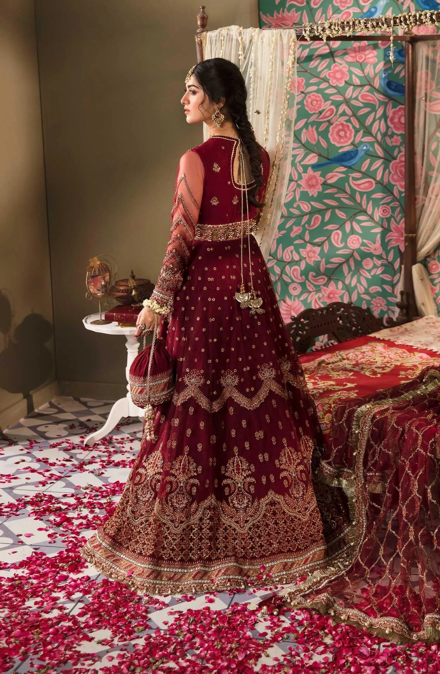 Zarin by Eleshia Unstitched Embroidered Net 3Pc Suit - ASHMIZA - House Of Hania