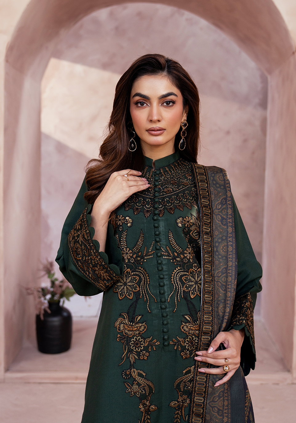 Zarqash | The Winter Luxe Pret | MOSS POISE - House Of Hania