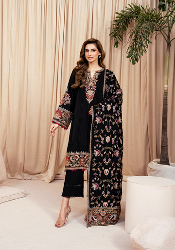 Zarqash | The Winter Luxe Pret | NOIR BLOOM - House Of Hania