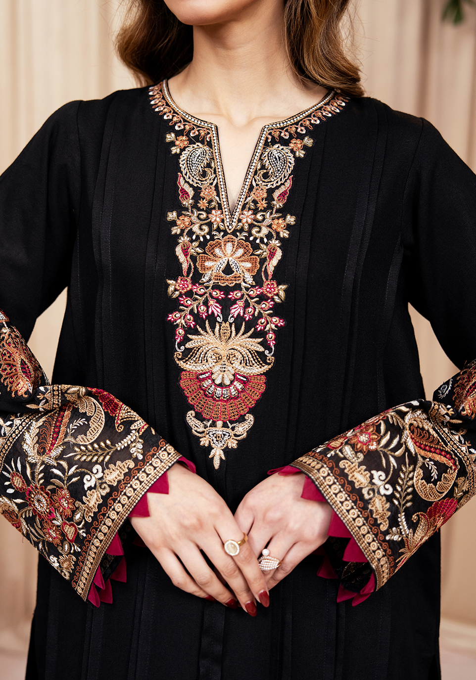 Zarqash | The Winter Luxe Pret | NOIR BLOOM - House Of Hania
