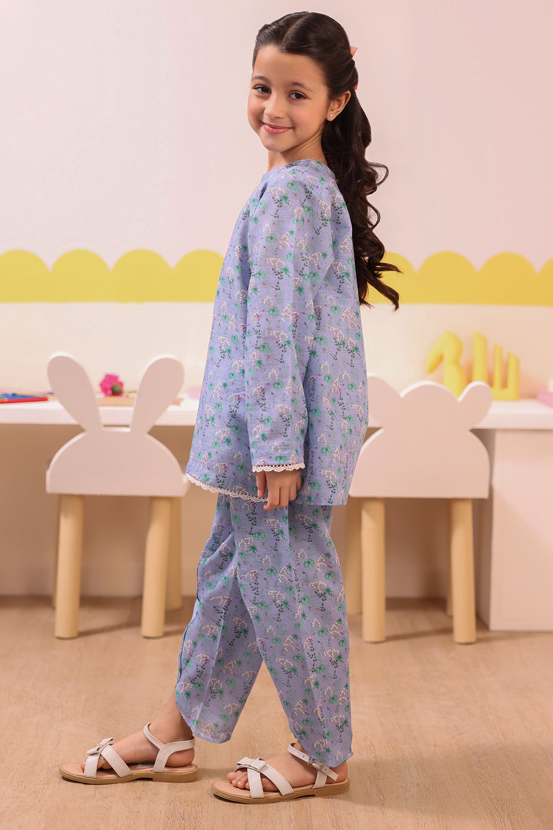 Zellbury Girls | 2 Piece Khaddar | Kurta Trouser - 2748 - House Of Hania