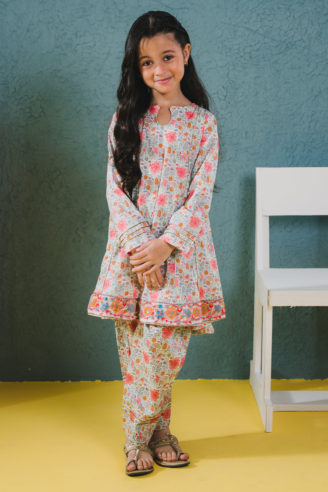 Zellbury Girls | 2 Piece Lawn | Embroidered Kurta Trouser - 2430 - House Of Hania