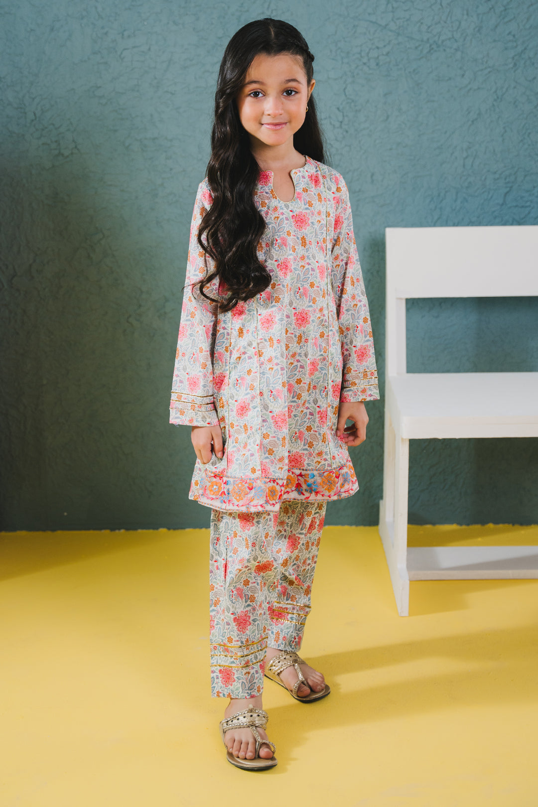 Zellbury Girls | 2 Piece Lawn | Embroidered Kurta Trouser - 2430 - House Of Hania