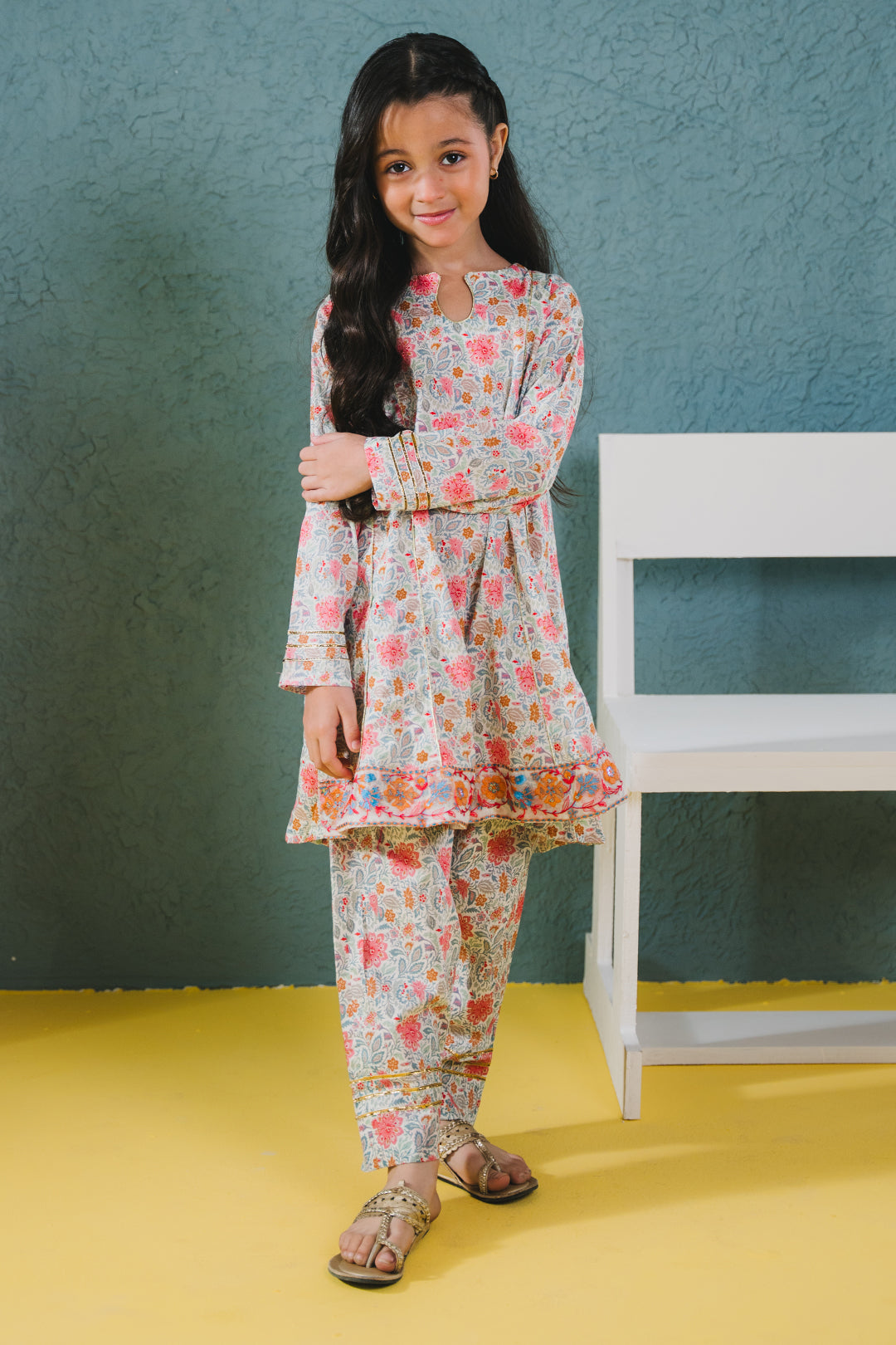 Zellbury Girls | 2 Piece Lawn | Embroidered Kurta Trouser - 2430 - House Of Hania