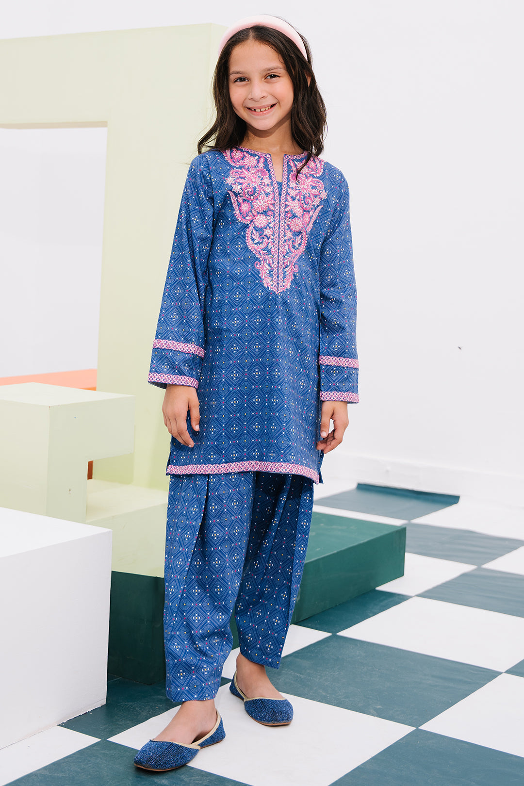 Zellbury Girls | 2 Piece Lawn | Embroidered Kurta Trouser - 2434 - House Of Hania