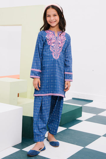 Zellbury Girls | 2 Piece Lawn | Embroidered Kurta Trouser - 2434 - House Of Hania