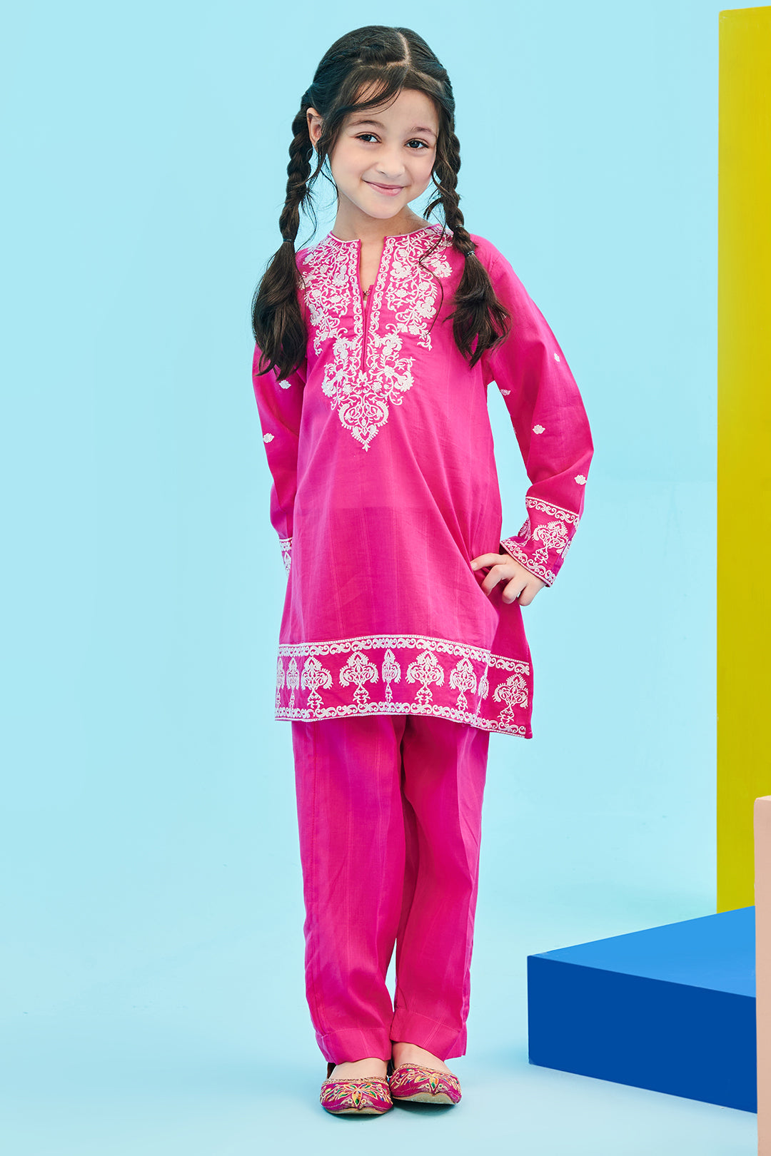 Zellbury Girls | 2 Piece Lawn | Embroidered Kurta Trouser - 2464 - House Of Hania