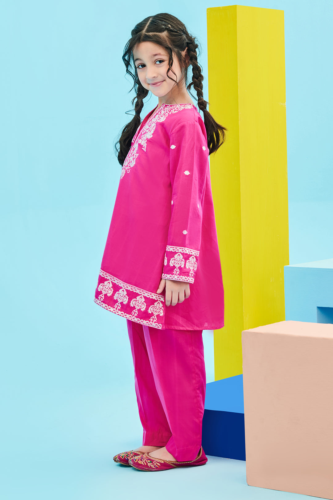 Zellbury Girls | 2 Piece Lawn | Embroidered Kurta Trouser - 2464 - House Of Hania