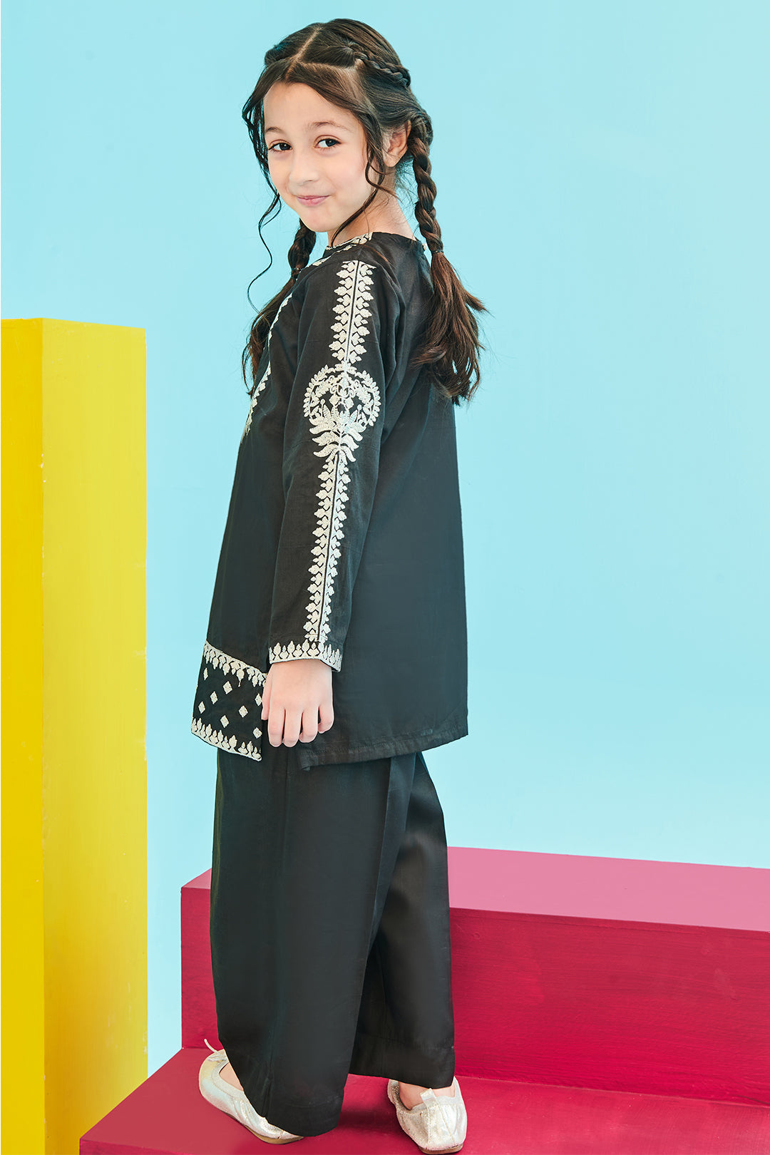 Zellbury Girls | 2 Piece Lawn | Embroidered Kurta Trouser - 2466 - House Of Hania