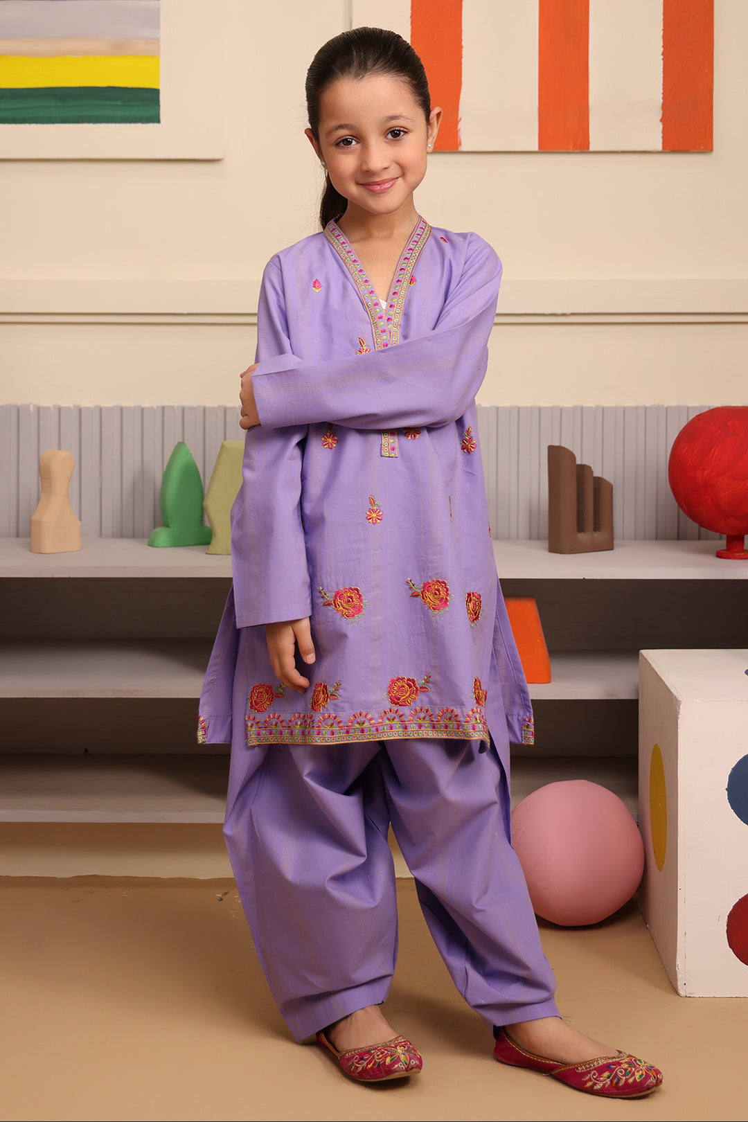 Zellbury Girls | 2 Piece Lawn | Embroidered Kurta Trouser - 2662 - House Of Hania